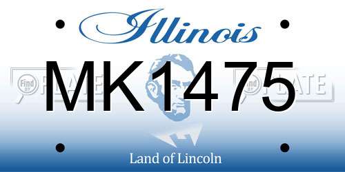 MK1475 Illinois License Plate