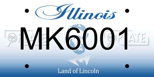 MK6001 Illinois License Plate