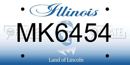 MK6454 Illinois License Plate