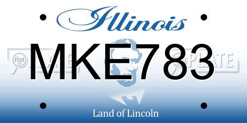 MKE783 Illinois License Plate