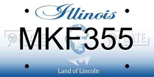 MKF355 Illinois License Plate