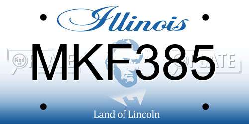 MKF385 Illinois License Plate