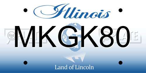 MKGK80 Illinois License Plate