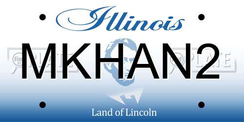 MKHAN2 Illinois License Plate