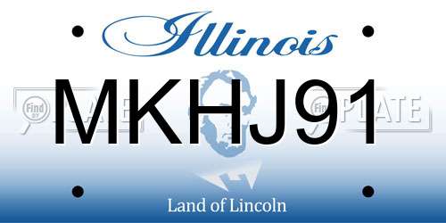 MKHJ91 Illinois License Plate