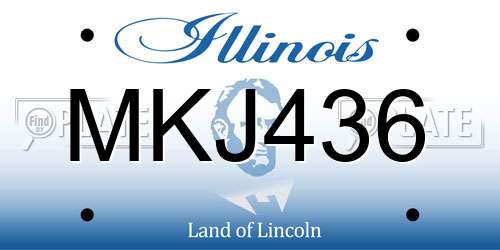 MKJ436 Illinois License Plate