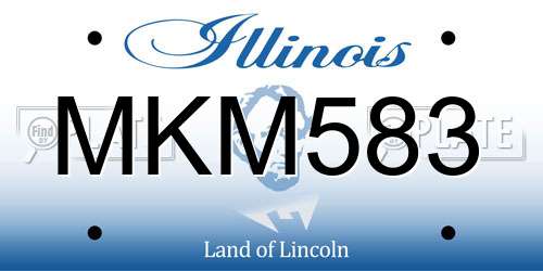 MKM583 Illinois License Plate