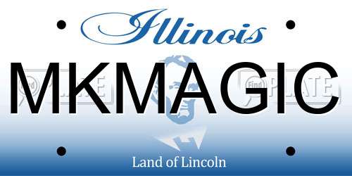 MKMAGIC Illinois License Plate