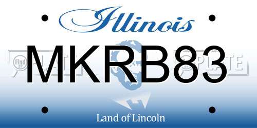 MKRB83 Illinois License Plate