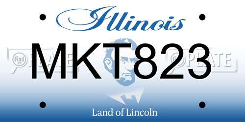 MKT823 Illinois License Plate