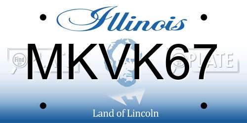 MKVK67 Illinois License Plate
