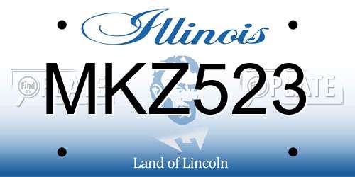 MKZ523 Illinois License Plate