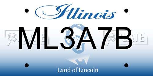 ML3A7B Illinois License Plate