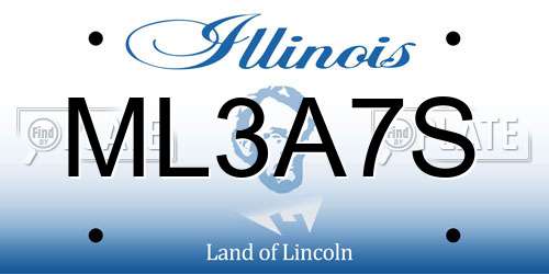 ML3A7S Illinois License Plate