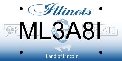 ML3A8I Illinois License Plate