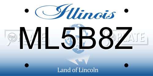 ML5B8Z Illinois License Plate