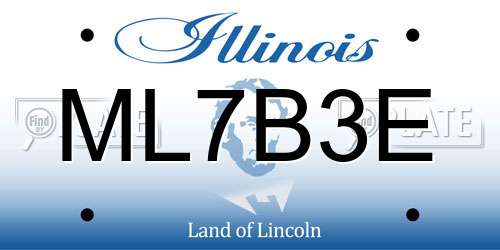 ML7B3E Illinois License Plate