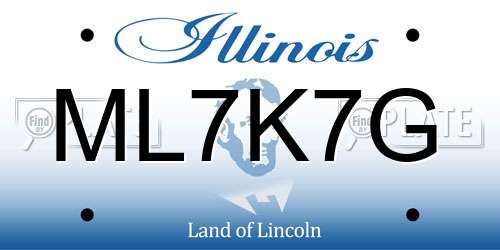 ML7K7G Illinois License Plate