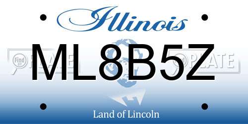 ML8B5Z Illinois License Plate