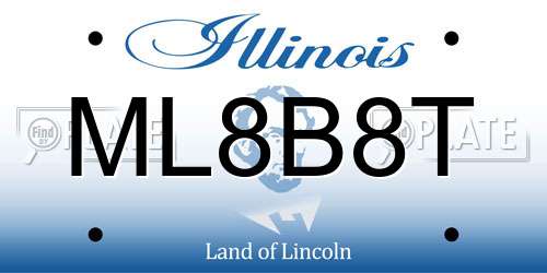 ML8B8T Illinois License Plate