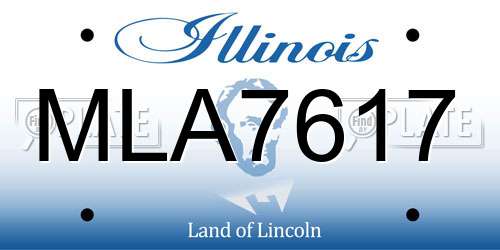 MLA7617 Illinois License Plate