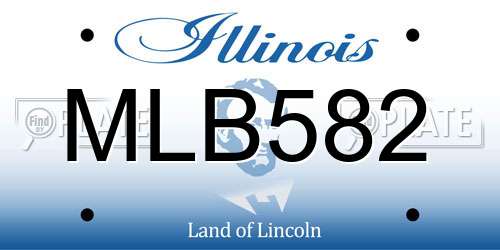 MLB582 Illinois License Plate