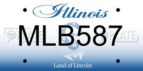 MLB587 Illinois License Plate