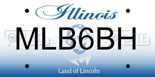 MLB6BH Illinois License Plate