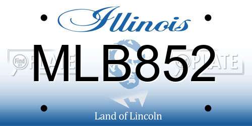 MLB852 Illinois License Plate