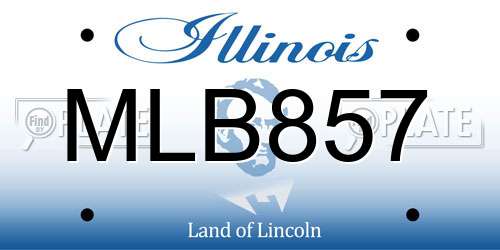 MLB857 Illinois License Plate