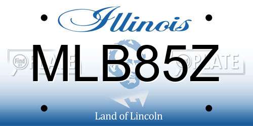 MLB85Z Illinois License Plate