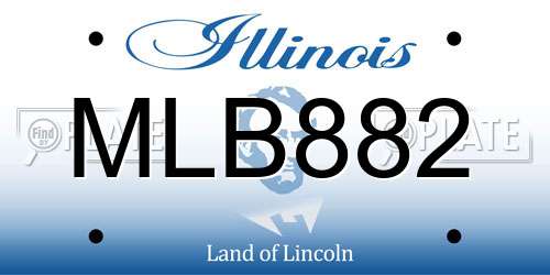 MLB882 Illinois License Plate
