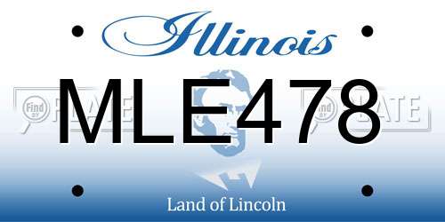 MLE478 Illinois License Plate