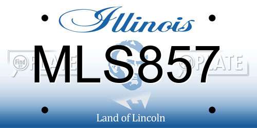 MLS857 Illinois License Plate
