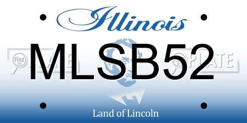 MLSB52 Illinois License Plate