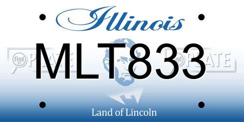 MLT833 Illinois License Plate