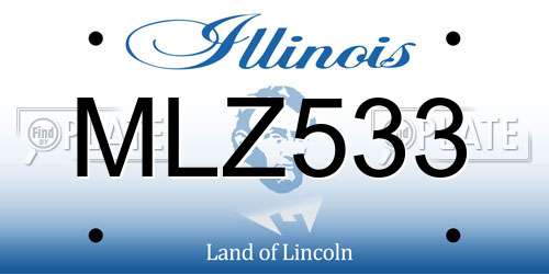 MLZ533 Illinois License Plate