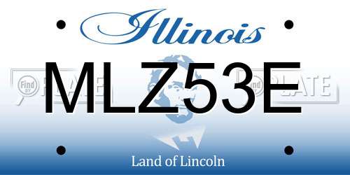 MLZ53E Illinois License Plate