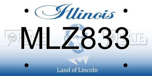 MLZ833 Illinois License Plate