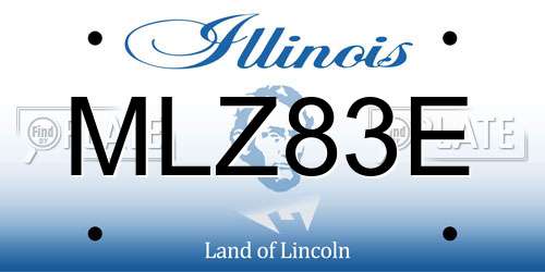 MLZ83E Illinois License Plate