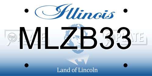 MLZB33 Illinois License Plate