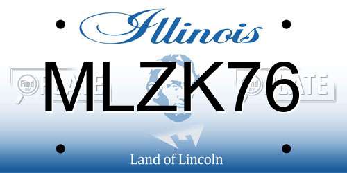 MLZK76 Illinois License Plate