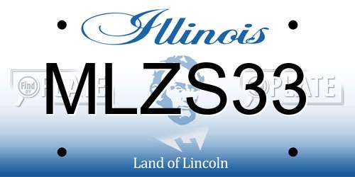 MLZS33 Illinois License Plate