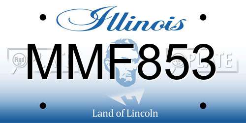 MMF853 Illinois License Plate