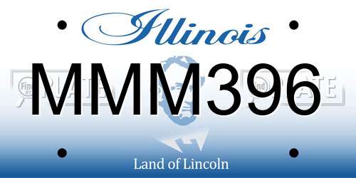 MMM396 Illinois License Plate