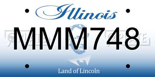 MMM748 Illinois License Plate