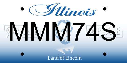MMM74S Illinois License Plate