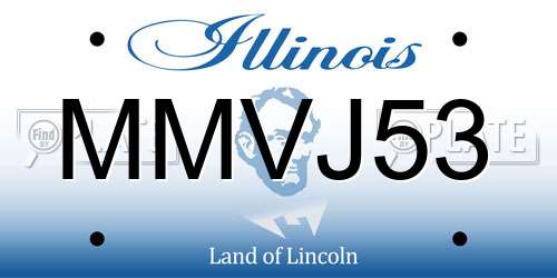 MMVJ53 Illinois License Plate