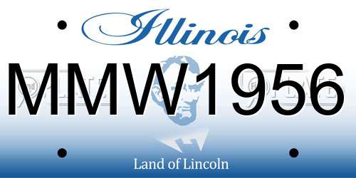 MMW1956 Illinois License Plate