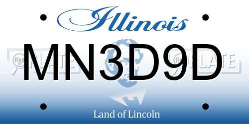 MN3D9D Illinois License Plate